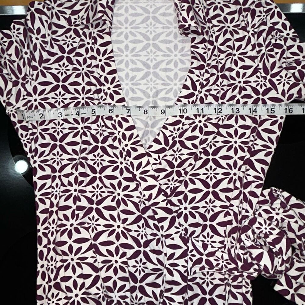 Diane Von Furstenberg DVF Julian Two wrap Moroccan purple white dress size 2 - Picture 6 of 11